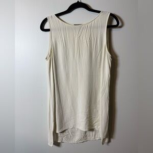 EILEEN FISHER | 100% Sand Silk Georgette Crepe Sleeveless Top